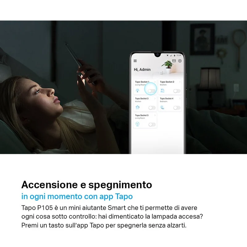 Tapo P105 Presa Smart Wi-Fi Italiana Tipo C-F-L 10A, Controllo Vocale con Alexa