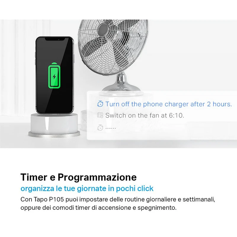 Tapo P105 Presa Smart Wi-Fi Italiana Tipo C-F-L 10A, Controllo Vocale con Alexa