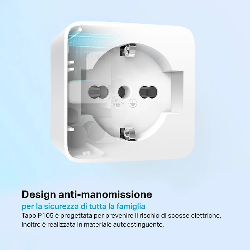 Tapo P105 Presa Smart Wi-Fi Italiana Tipo C-F-L 10A, Controllo Vocale con Alexa