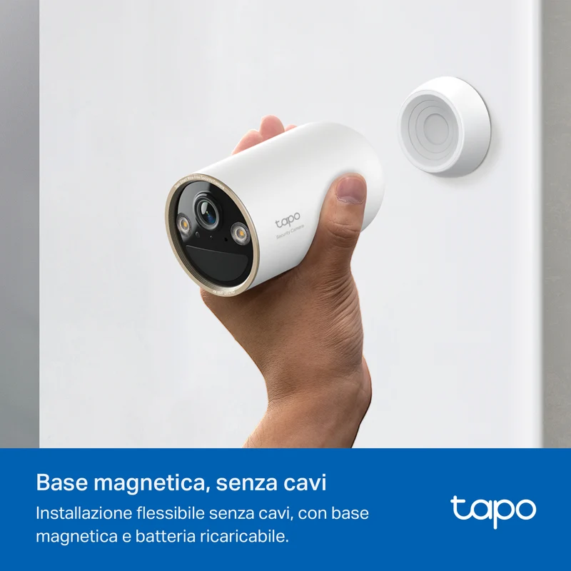 Tapo C460 Telecamera WiFi Esterno 4K 8MP Batteria, Base Magnetica Starlight