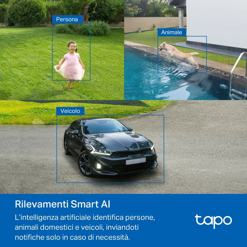 Tapo C460 Telecamera WiFi Esterno 4K 8MP Batteria, Base Magnetica Starlight