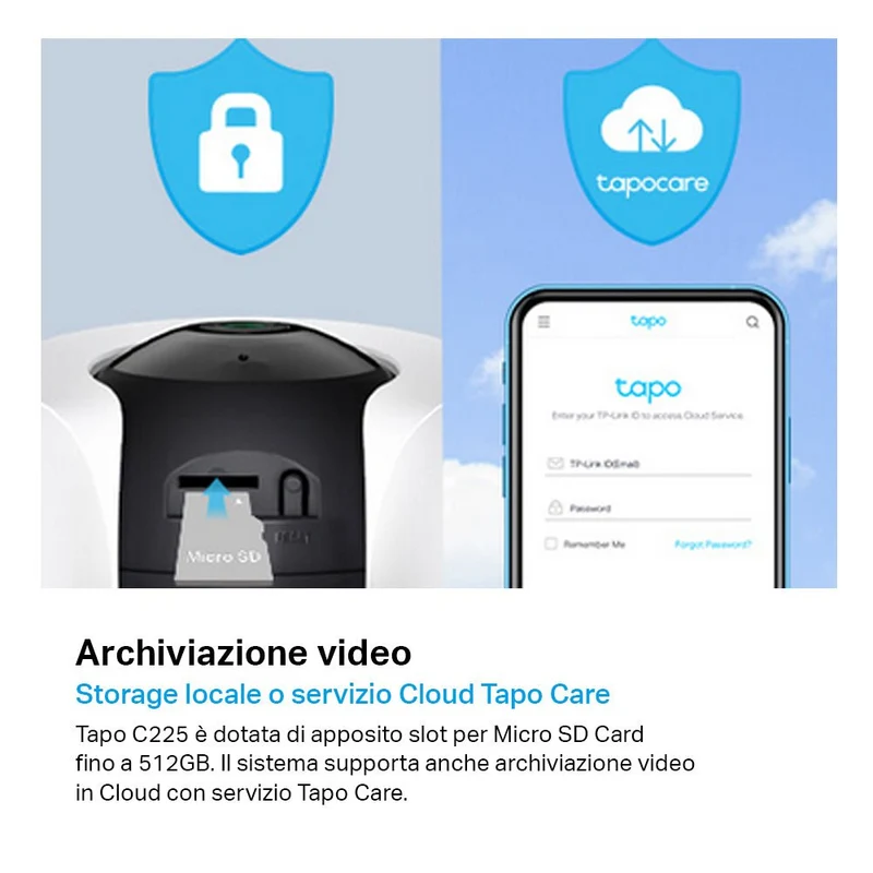 Tapo C225 Telecamera Wi-Fi Interno 2K 4MP, 360° Visuale, Rilevazione e Notifiche Smart AI