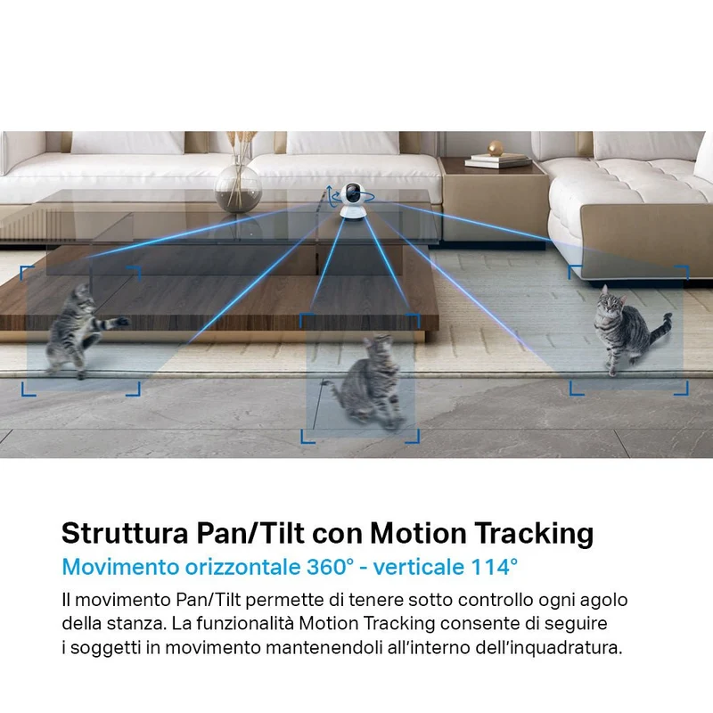 Tapo C220 Telecamera Wi-Fi Interno 2K 4MP, 360° Visuale