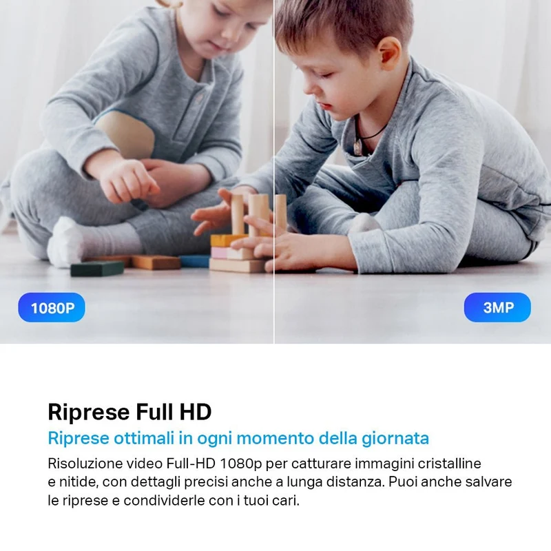 Tapo C210 Telecamera Wi-Fi Interno 2K 3MP, 360° Visuale, 2pz