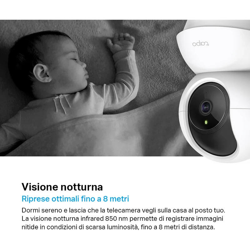 Tapo C210 Telecamera Wi-Fi Interno 2K 3MP, 360° Visuale, 2pz