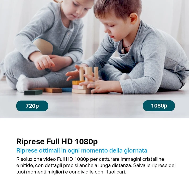 Tapo C200 Telecamera Wi-Fi Interno 1080P FHD, 360° Visuale, MicroSD fino a 512GB