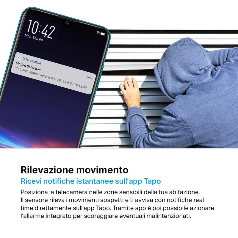 Tapo C200 Telecamera Wi-Fi Interno 1080P FHD, 360° Visuale, MicroSD fino a 512GB