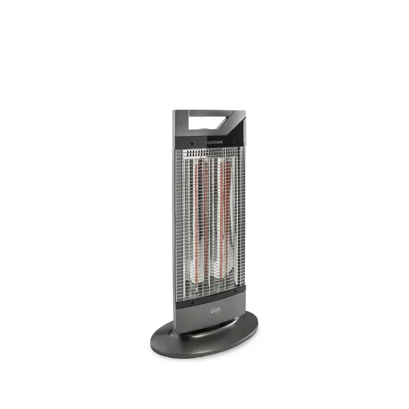 Argo Stufa Elettrica Ambient in Fibra di Carbonio 500/1000 W Oscillante 70° Antracite Metallizzato