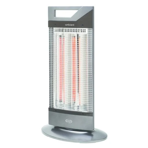 Argo Stufa Elettrica Ambient in Fibra di Carbonio 500/1000 W Oscillante 70° Antracite Metallizzato