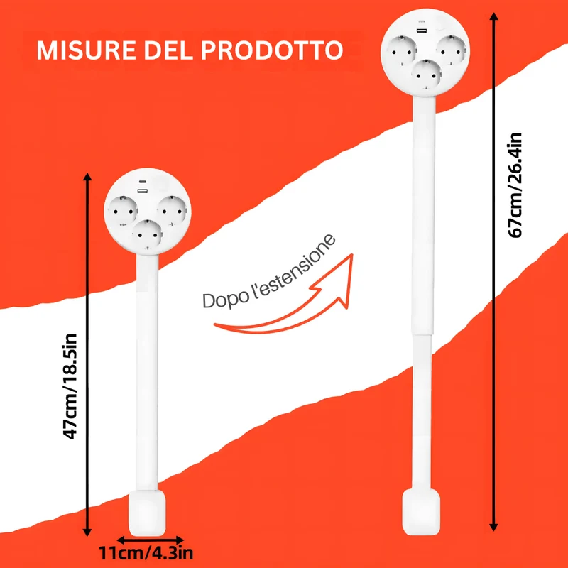Prise Extensible Intelligente avec USB - Design Élégant et Pratique