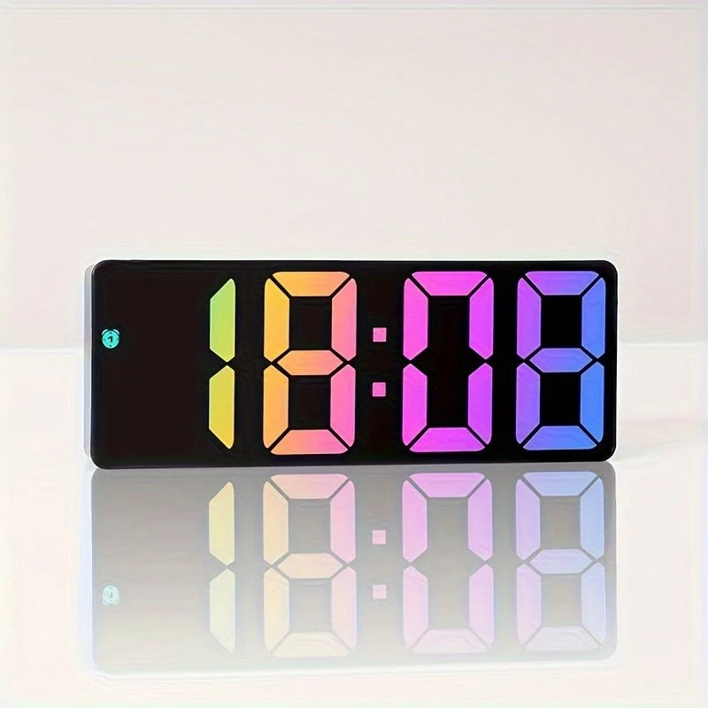 Mira – Réveil Digital LED Miroir Silencieux, Température & Détection Sonore