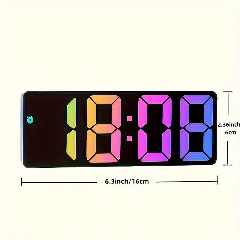 Mira – Réveil Digital LED Miroir Silencieux, Température & Détection Sonore