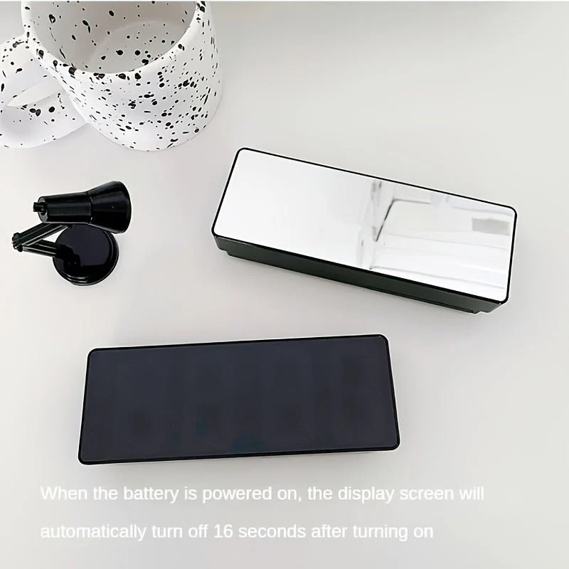 Lumio – Réveil Digital LED Miroir, Luminosité Réglable & Format 12/24h