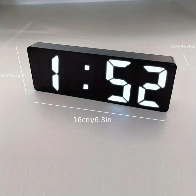 Lumio – Réveil Digital LED Miroir, Luminosité Réglable & Format 12/24h