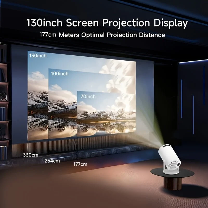 CinéLux – Mini Projecteur WiFi Bluetooth Full HD 1080p, Compatible 4K & Keystone Auto