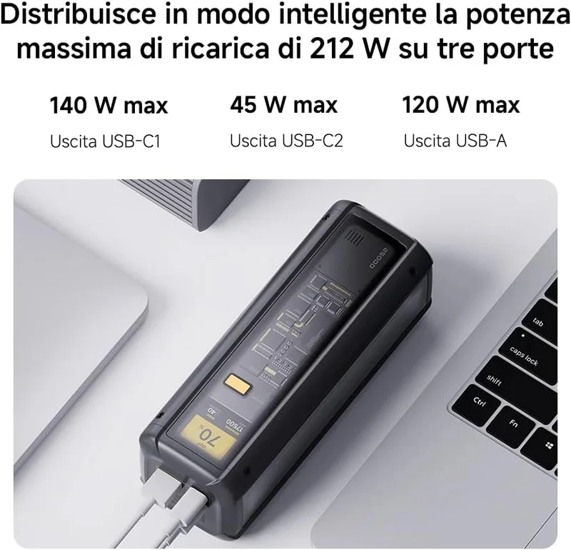 Xiaomi Xiaomi Powerbank HyperCharge 25000MAH 212W display Android/Apple Black