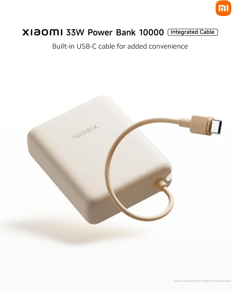 Xiaomi Powerbank 10000MAH 33W Cavo Integrato Usb-c Ricarica Rapida Iphone - Tan