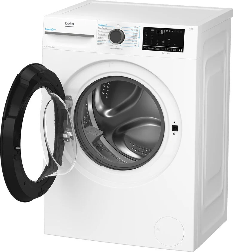Beko BMWSU4721A Lavatrice Slim A Libera Installazione 7 Kg, 1200 Giri, EnergySpin, Ironfast, Vapore Igienizzante SteamCure™, AutoClean, Classe A, Bianco