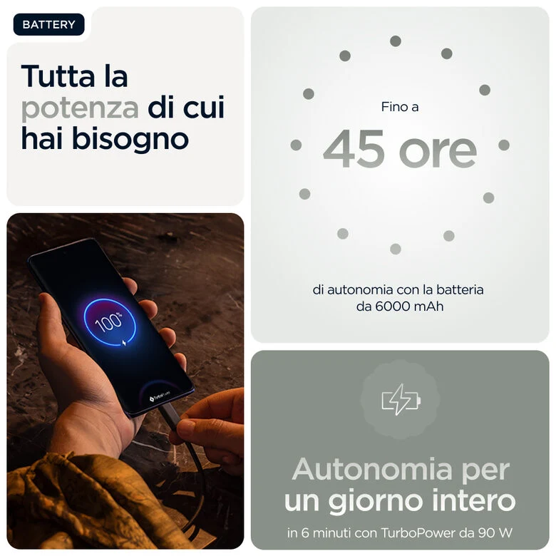 Motorola edge 60 pro con Moto AI (12/512GB, Fotocamera 50+50+10MP, selfie 50MP, Display 6.67" pOLED 120Hz, MediaTek Dimensity 8350, batteria 6000mAh, ricarica 90W, Android 15), PANTONE Shado