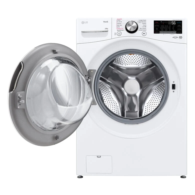 LG F0P3020TSWC Serie P3 Lavatrice XL A Libera Installazione 20 Kg, 1000 Giri, AI DD™, TurboWash 360, Lavaggio A Vapore, Wi-Fi, Classe B, Bianco