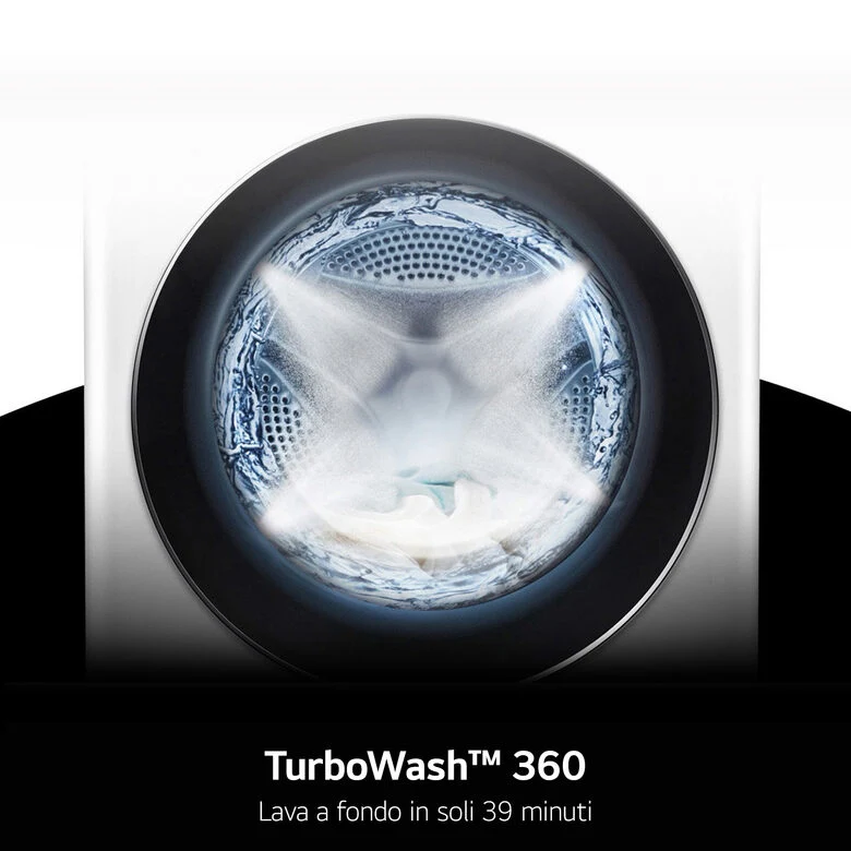 LG F4X7011TWB Serie X7 Lavatrice Smart A Libera Installazione 11 Kg, AI DD™, 1400 Giri, Display Easy Circle, Wi-fi, AI Wash, Turbowash, Classe A-40%, Bianco