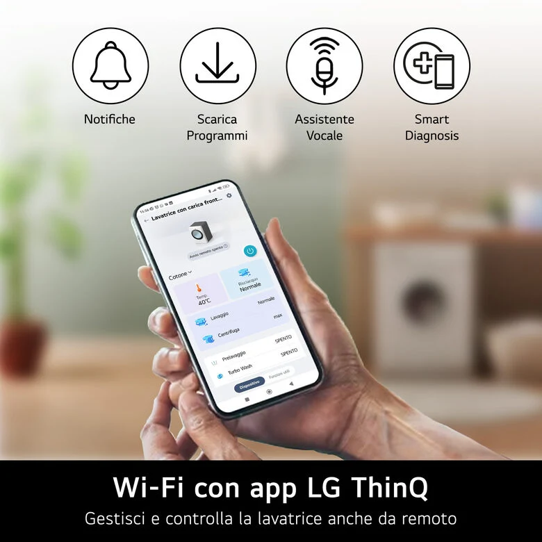 LG F4X7011TWB Serie X7 Lavatrice Smart A Libera Installazione 11 Kg, AI DD™, 1400 Giri, Display Easy Circle, Wi-fi, AI Wash, Turbowash, Classe A-40%, Bianco