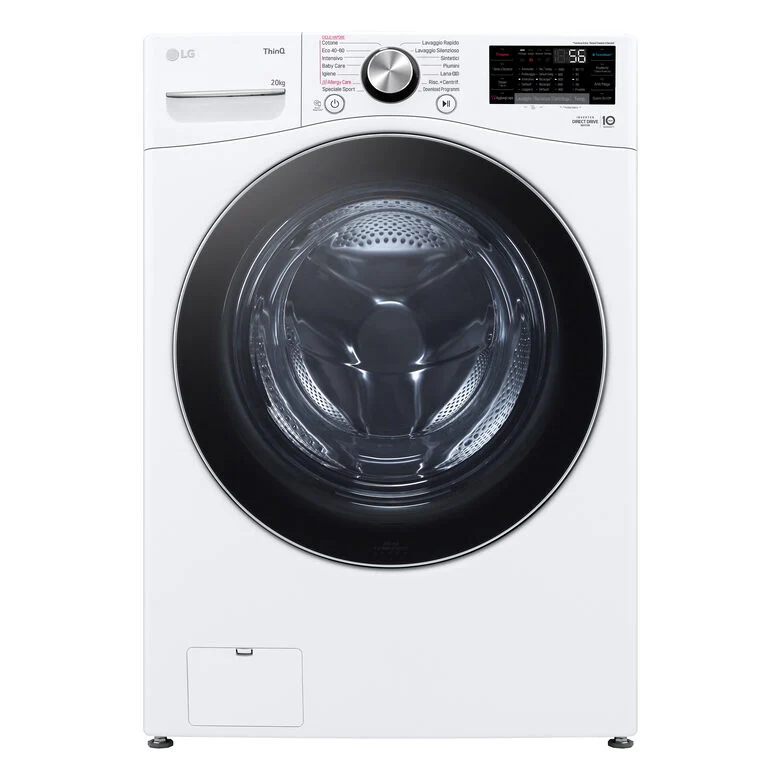 LG F0P3020TSWC Serie P3 Lavatrice XL A Libera Installazione 20 Kg, 1000 Giri, AI DD™, TurboWash 360, Lavaggio A Vapore, Wi-Fi, Classe B, Bianco
