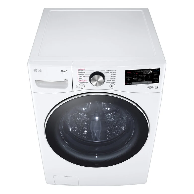 LG F0P3020TSWC Serie P3 Lavatrice XL A Libera Installazione 20 Kg, 1000 Giri, AI DD™, TurboWash 360, Lavaggio A Vapore, Wi-Fi, Classe B, Bianco
