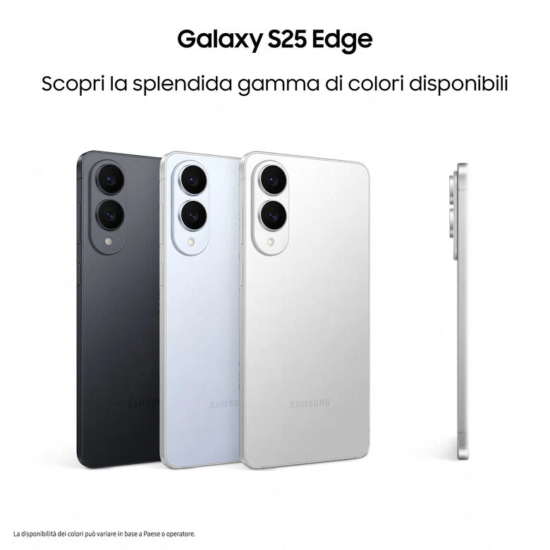 Samsung Galaxy S25 Edge, Smartphone AI, Display 6.7'' QHD+ Dynamic AMOLED 2X, Fotocamera 200MP, RAM 12GB, 512GB, 3.900 mAh, Titanium Silver