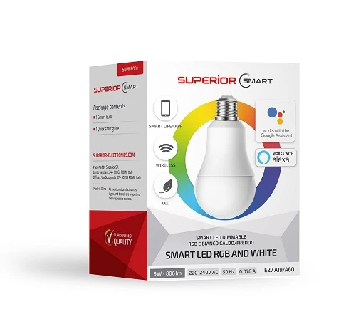 Superior Lampadina Smart Led E27 10W Rgb E Bianca Android Google Alexa Ios A60