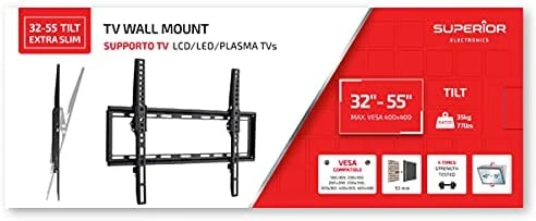 Superior Braccio Supporto Staffa Tv Led Da 32 A 55 Pollici Extra Slim Fisso Fix