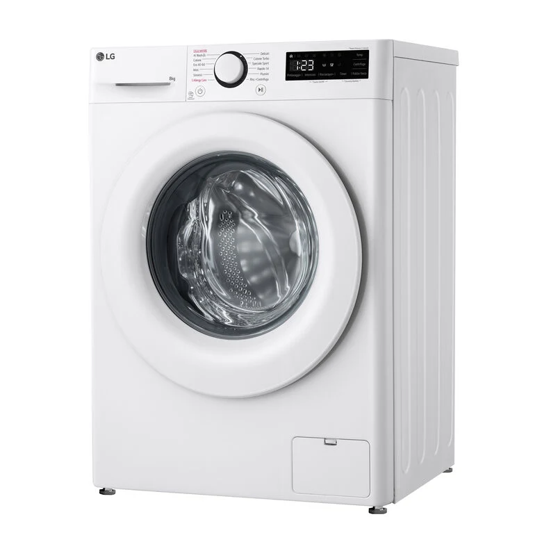 LG F2R3S08NSWW Lavatrice 8kg AI DD, Classe A-10%, 1200 giri, Vapore, AI Wash