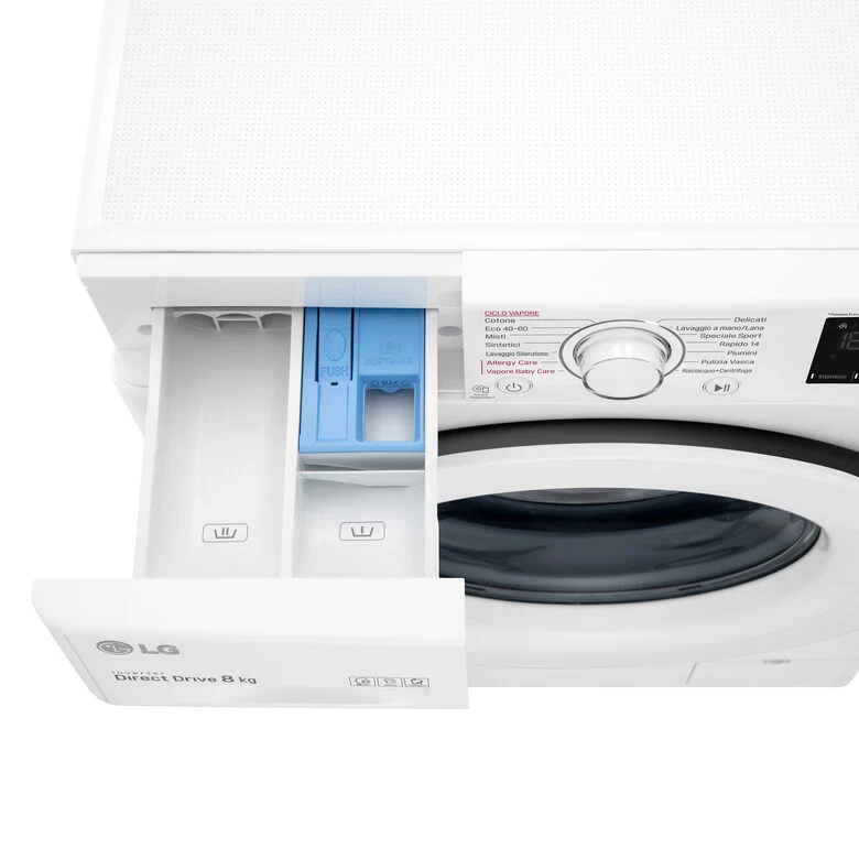 LG F4WV308S3B Lavatrice Intelligente AIDD 8kg Vapore 1400 Giri/min Carica frontale Classe B