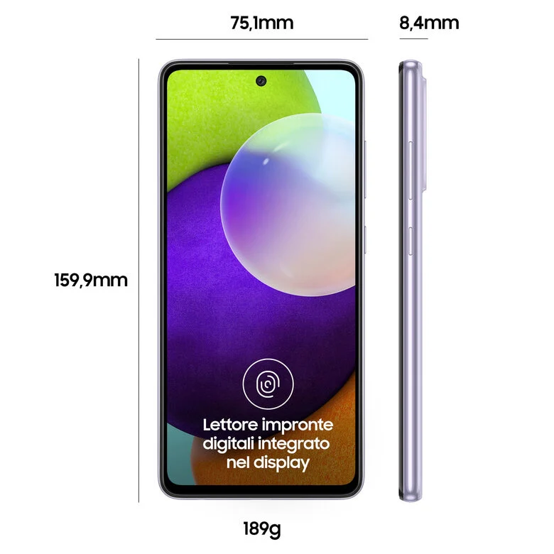 Samsung Galaxy A52 4G A52 128 GB Display 6.5” FHD+ Super AMOLED Awesome Violet