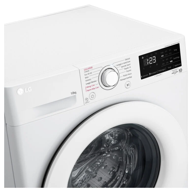 LG F4WV309S3AA Lavatrice 9kg AI DD™, Classe A/A/A, 1400 giri, Lavaggio a vapore