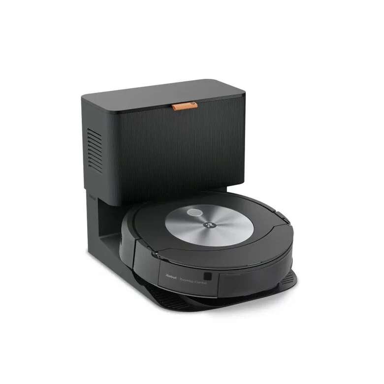 iRobot Roomba Combo j7+ Aspirapolvere Robot Senza sacchetto Nero, Acciaio inossidabile