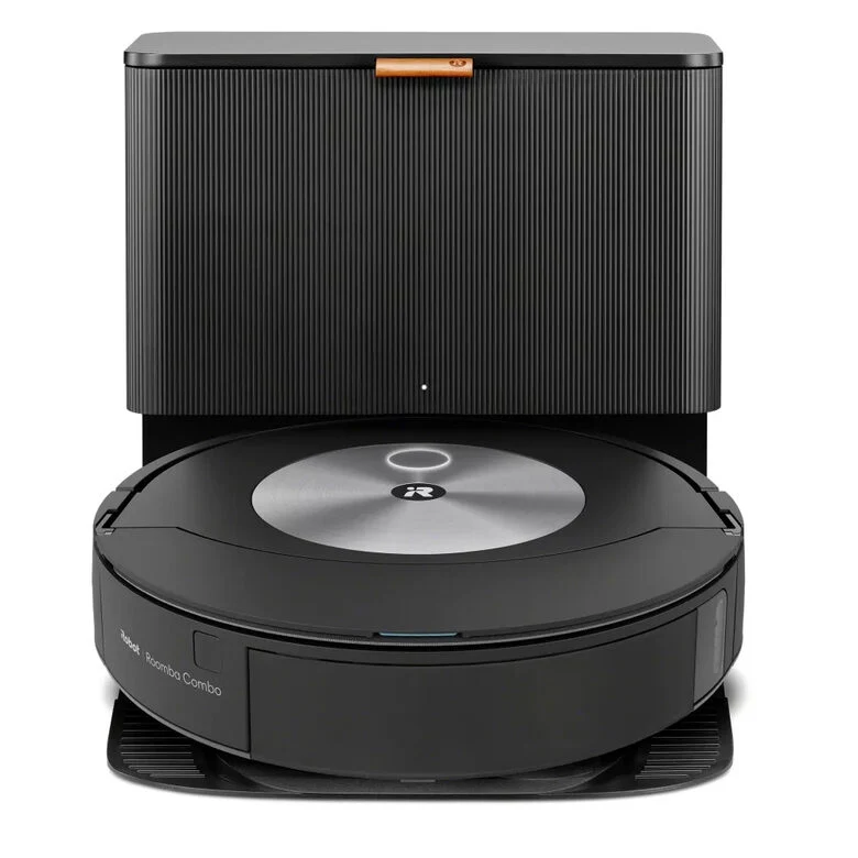 iRobot Roomba Combo j7+ Aspirapolvere Robot Senza sacchetto Nero, Acciaio inossidabile