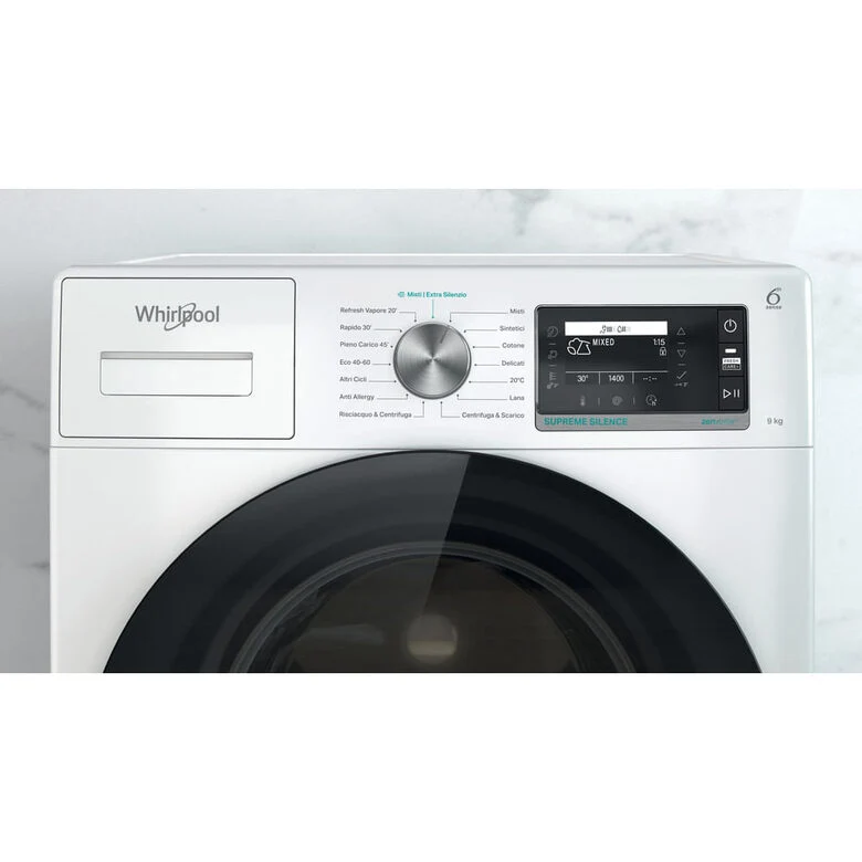 Whirlpool W6 W945WB IT lavatrice Caricamento frontale 9 kg 1400 Giri/min B Bianco