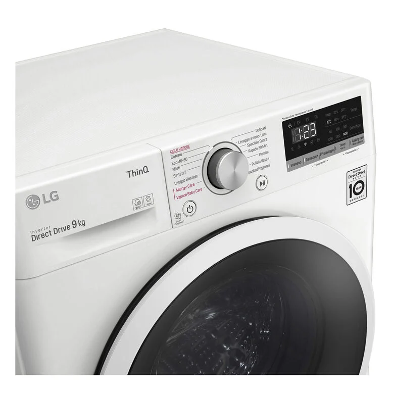 LG Lavatrice Smart AI DD™ TurboWash ™ 9 kg Classe energetica B Autodose Lavaggio a vapore