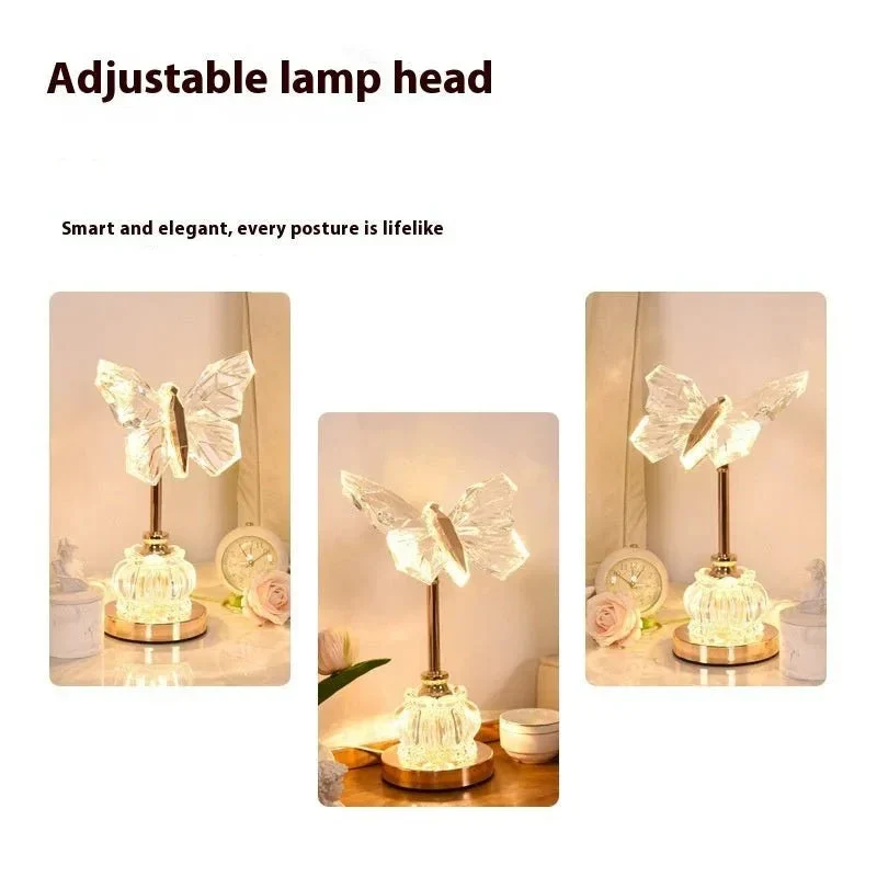 Butterfly Table Lamp Bedroom Bedside Creative Ambience Light