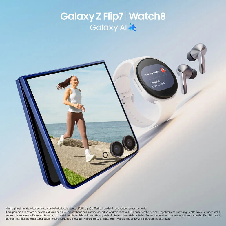 Samsung Galaxy Z Flip7 Smartphone AI, RAM 12GB, 512GB, Display 4,1" Super AMOLED/6,9" Dynamic AMOLED 2X, Fotocamera 50MP, Jetblack