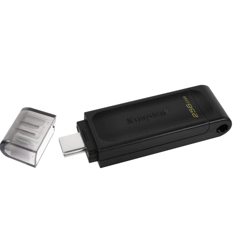 Kingston Pendrive 256GB DataTraveler USB-C 3.2 DT70/256GB Chiavetta Memoria Drive Flash Type C Nero