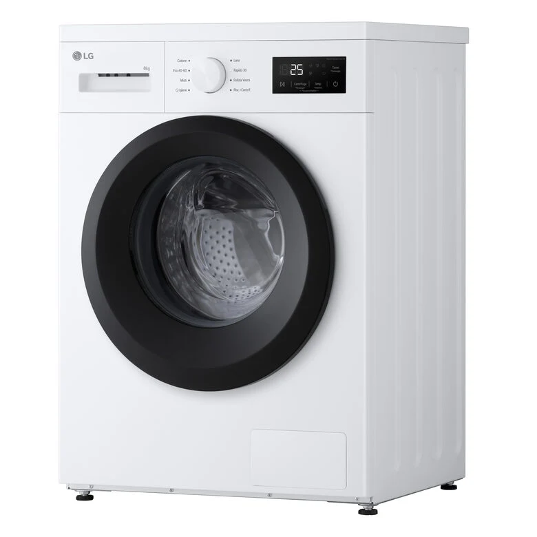 LG F4NA10S8NWK Lavatrice slim 8kg, Classe A, 1400 giri, Programma igiene con vapore, Top rimovibile, White