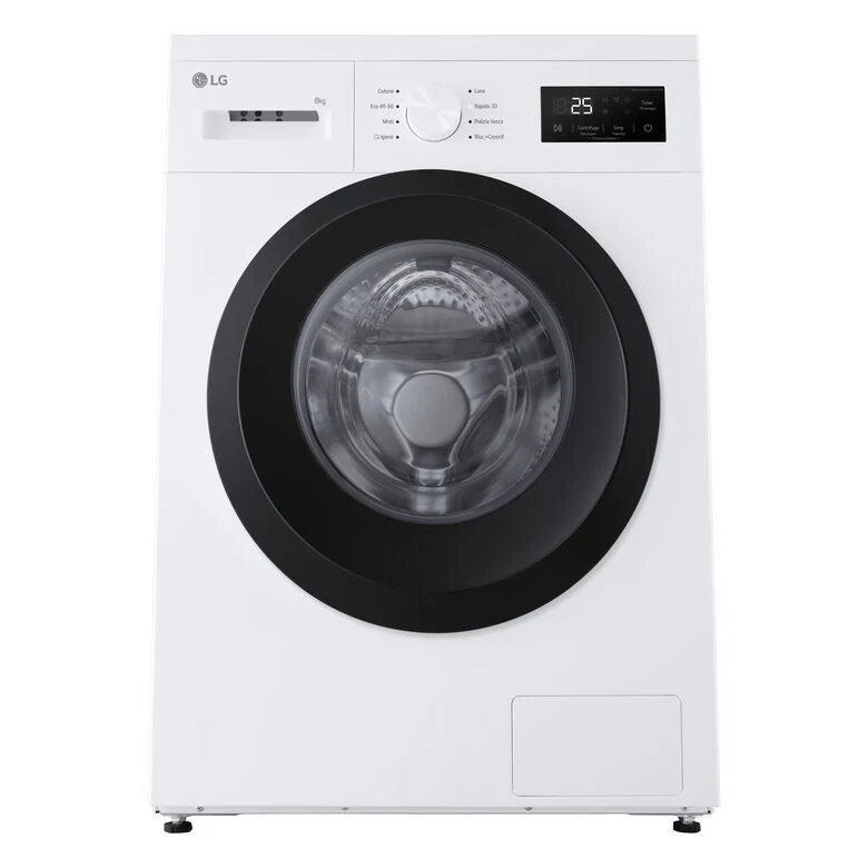 LG F4NA10S8NWK Lavatrice slim 8kg, Classe A, 1400 giri, Programma igiene con vapore, Top rimovibile, White