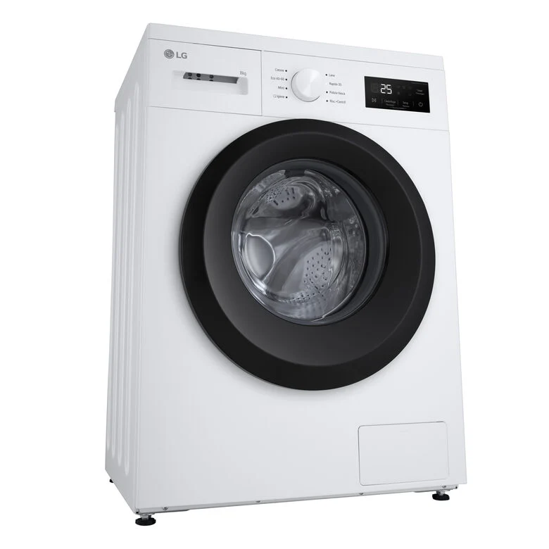 LG F4NA10S8NWK Lavatrice slim 8kg, Classe A, 1400 giri, Programma igiene con vapore, Top rimovibile, White