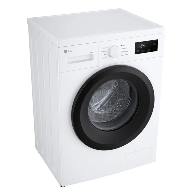 LG F4NA10S8NWK Lavatrice slim 8kg, Classe A, 1400 giri, Programma igiene con vapore, Top rimovibile, White