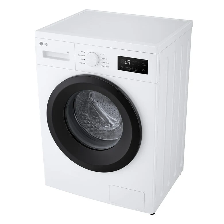 LG F4NA10S8NWK Lavatrice slim 8kg, Classe A, 1400 giri, Programma igiene con vapore, Top rimovibile, White