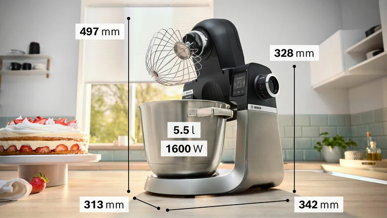 Bosch Serie 6 MUMS6ZS34 Macchina da Cucina 1600 W Nero, Inox spazzolato