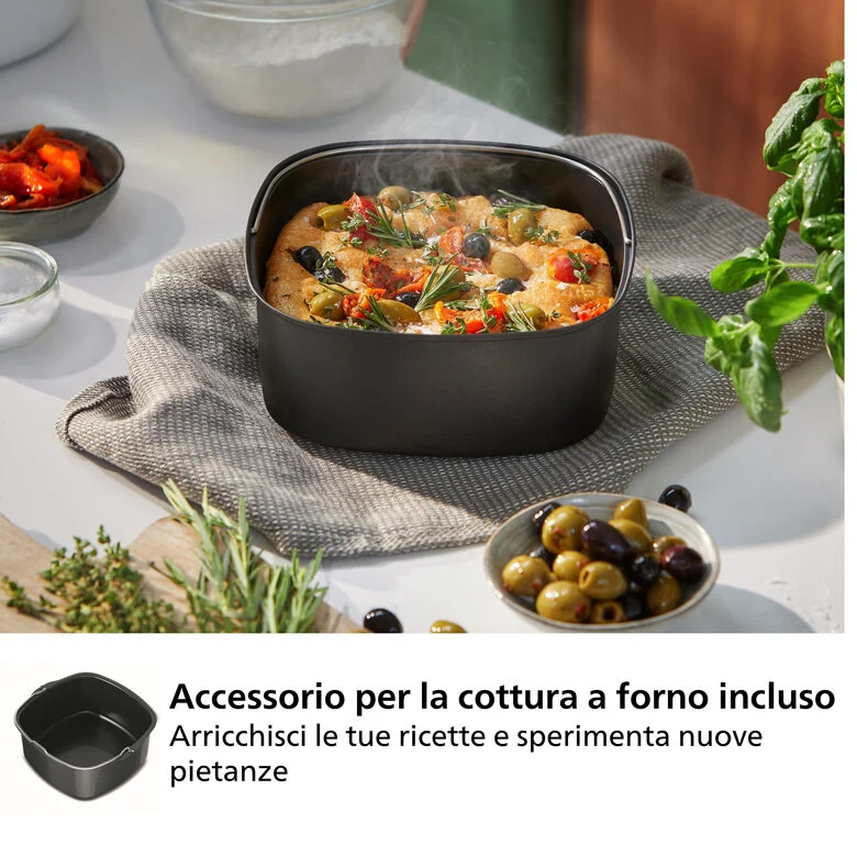 Philips 5000 series Airfryer 7.2L, Friggitrice ad aria 16-in-1, App per ricette , accessorio teglia HD9285/93