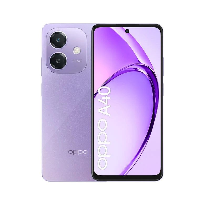 OPPO A40 Smartphone, Fotocamera AI 50MP, Selfie 5MP, Display 6.67” 90HZ LCD HD+, 5100mAh, RAM 4 Esp 8GB (+4GB Virtuali) +ROM 128GB, IP54, [Versione Italia], Starry Purple